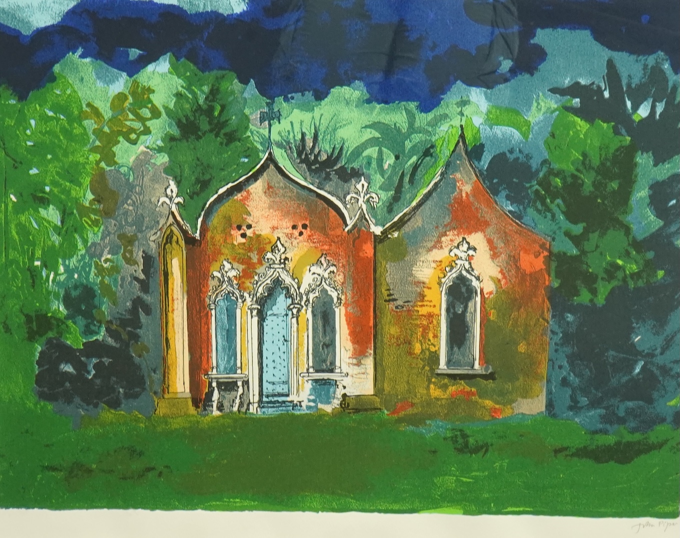 John Piper (British, 1903-1992), The Red House, Painswick (L.398), screenprint, 1987, printed in colours, on Arches, 45 x 60cm